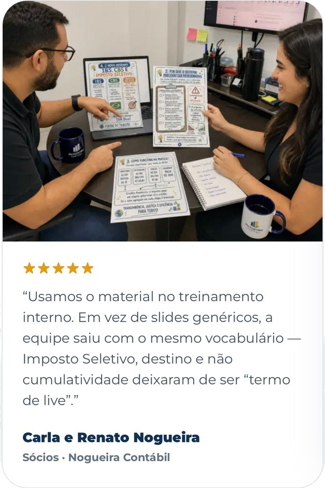 Avaliação de cliente sobre o Mapa Fácil da Reforma Tributária