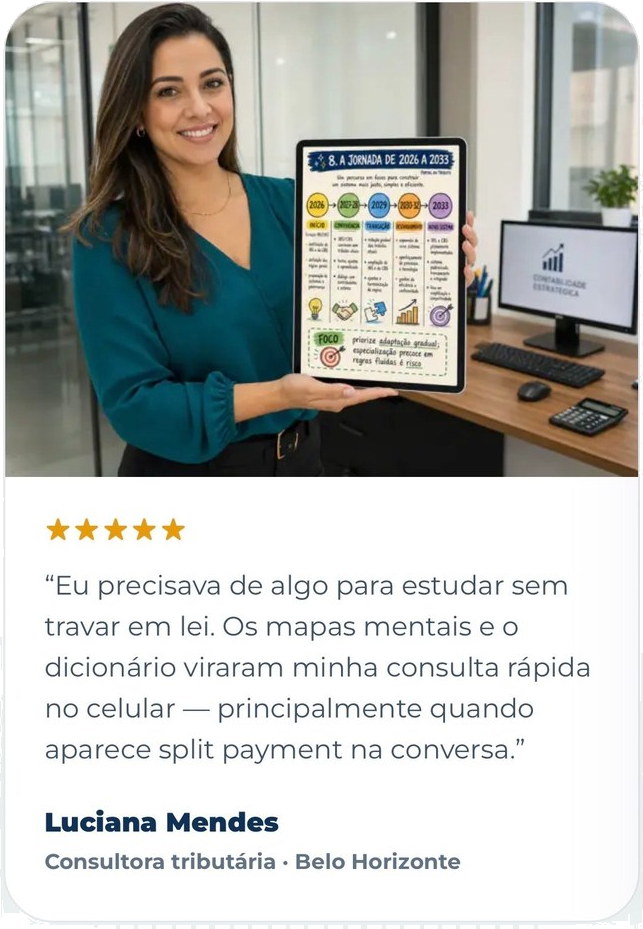 Avaliação de cliente sobre o Mapa Fácil da Reforma Tributária