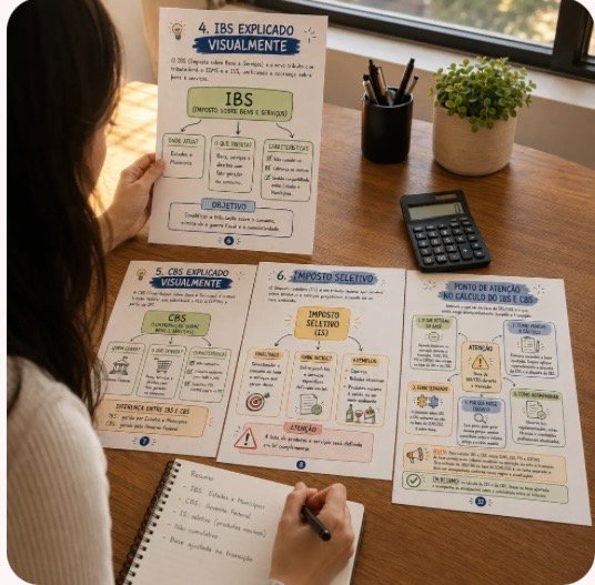 Material da Reforma Tributária sendo estudado